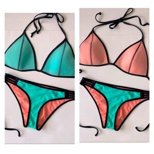 Body Glove 2 Piece Reversible triangle String Bikini sz S
